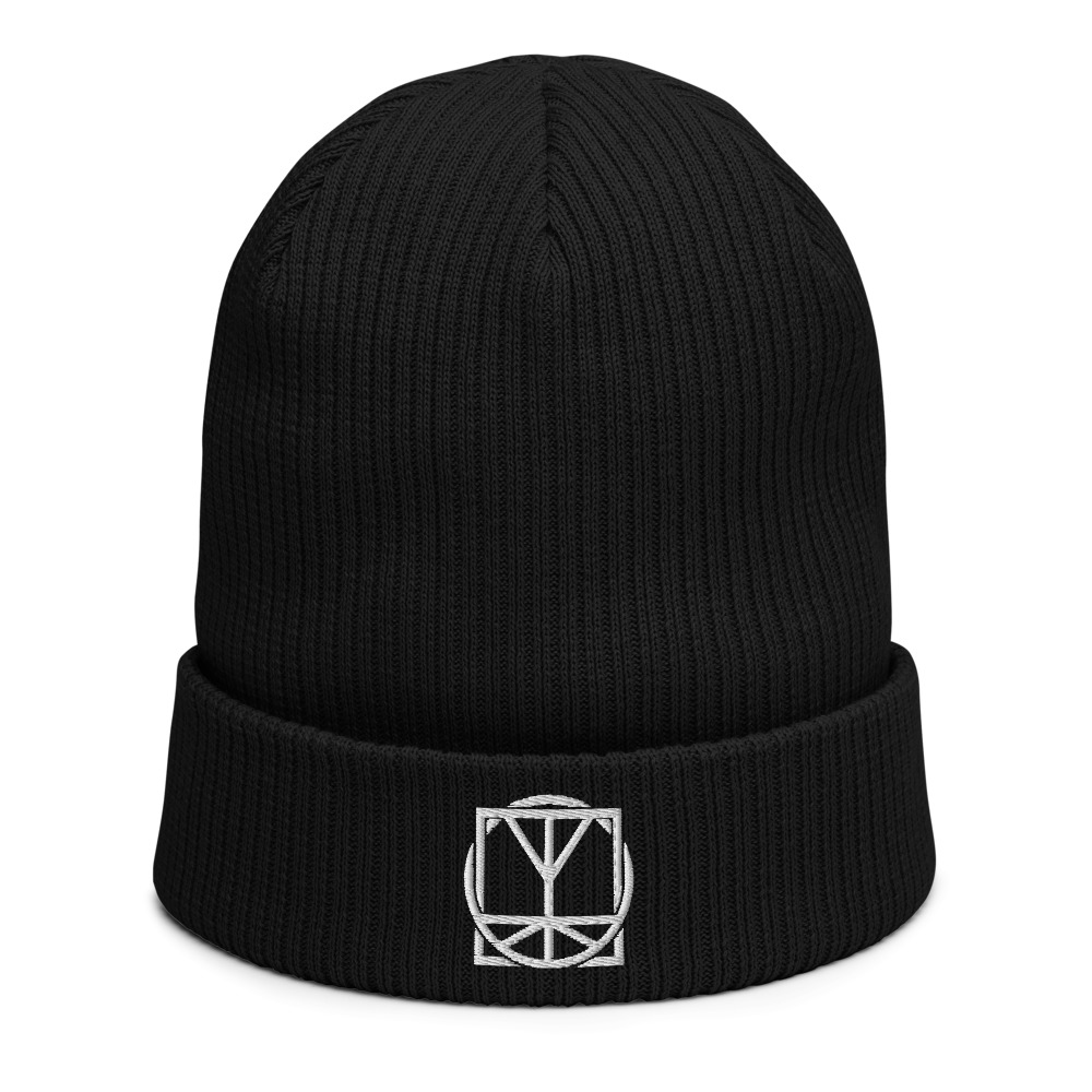 Black Cotton Beanie - Embroidered Logo image